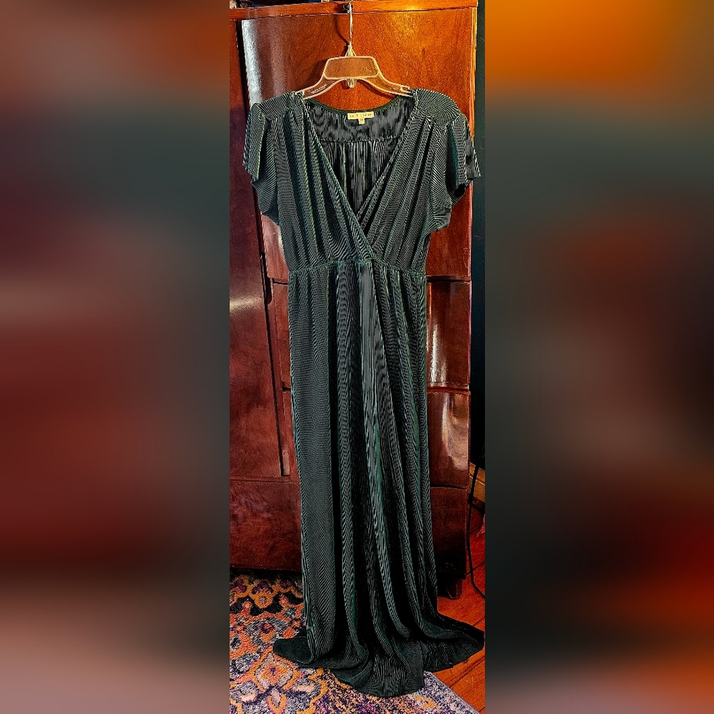 Baltic Born Forest Green Pleated Maxi Dress